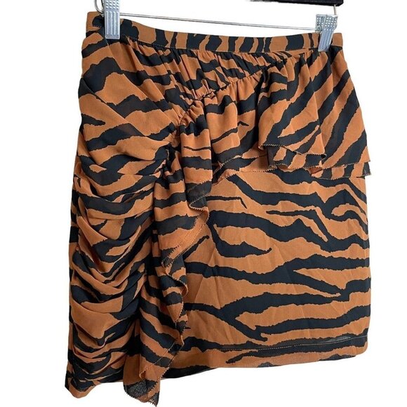 ALLSAINTS Nia Zephyr Zebra‎ Print Ruffle All Saints Miniskirt Size 4 - Picture 5 of 9